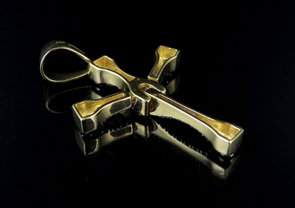 10K 1.6 Inch Lab Grown Diamond Designer Cross Charm