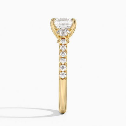 11/2Ct Asscher Lab Grown Diamond Cluster Engagement Ring