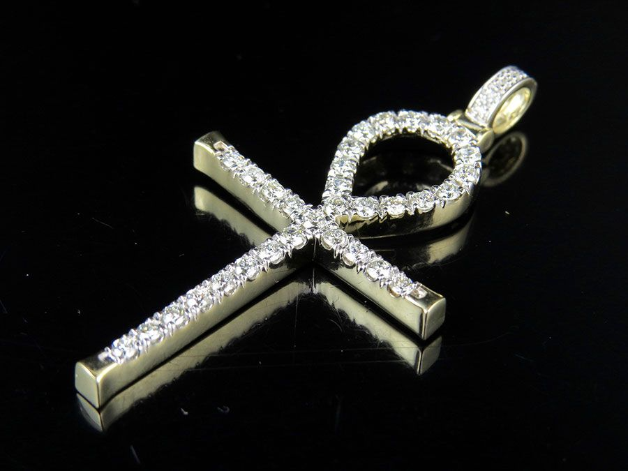 1.10 CTW Lab Grown Diamond One Row Ankh Cross Pendant
