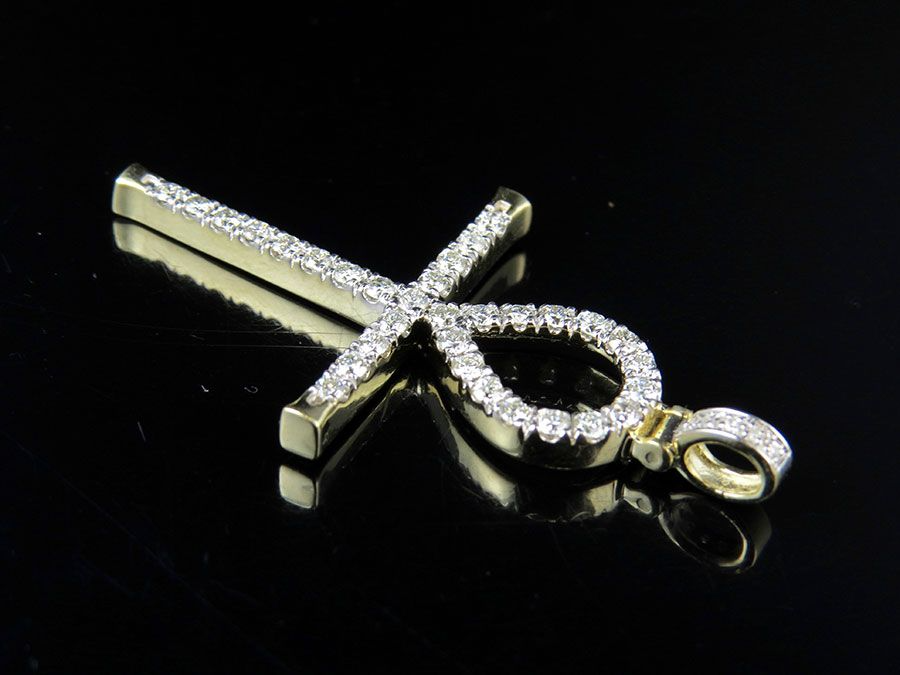 1.10 CTW Lab Grown Diamond One Row Ankh Cross Pendant