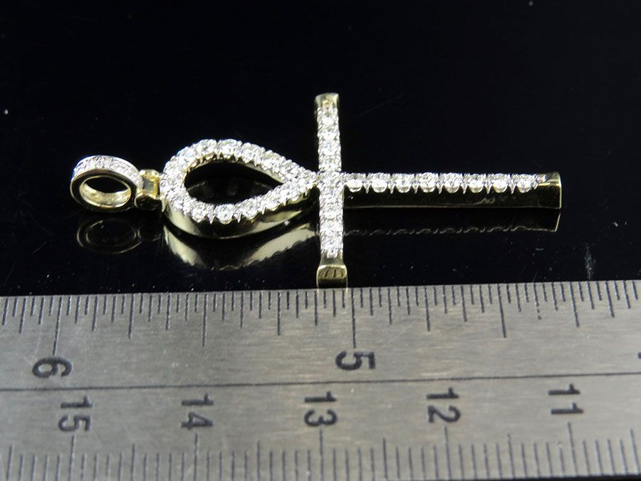 1.10 CTW Lab Grown Diamond One Row Ankh Cross Pendant