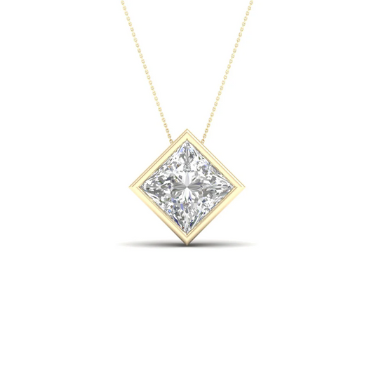 2 CTW Lab Grown Diamond Princess Cut Pendant