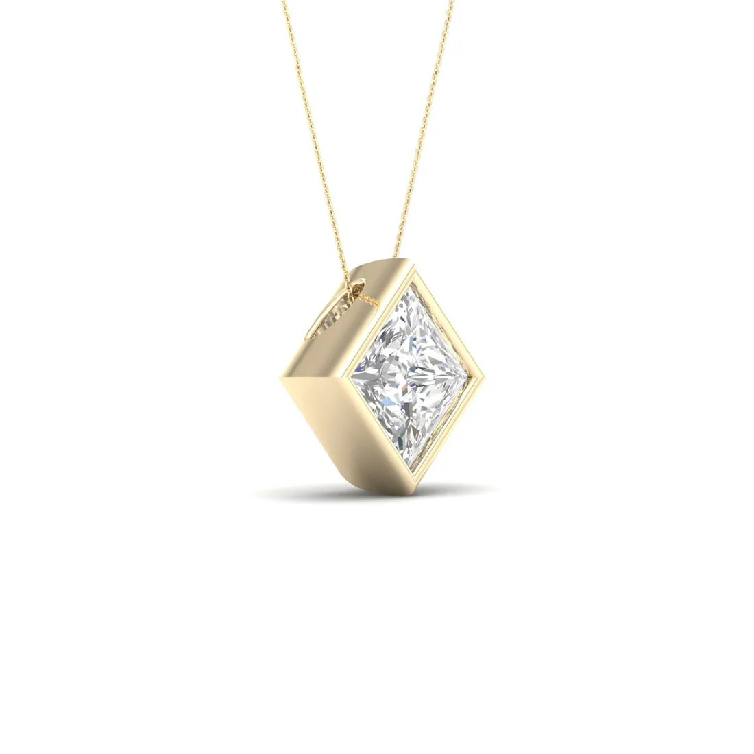 2 CTW Lab Grown Diamond Princess Cut Pendant