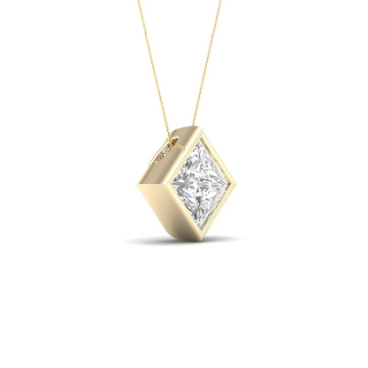 2 CTW Lab Grown Diamond Princess Cut Pendant