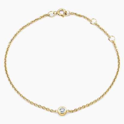 7 inch Lab Grown Diamond Bezel Bracelet in Gold
