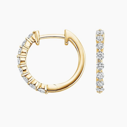 Round 1/2 CTW Lab Grown Diamond Hoop Earrings in 18K Yellow Gold