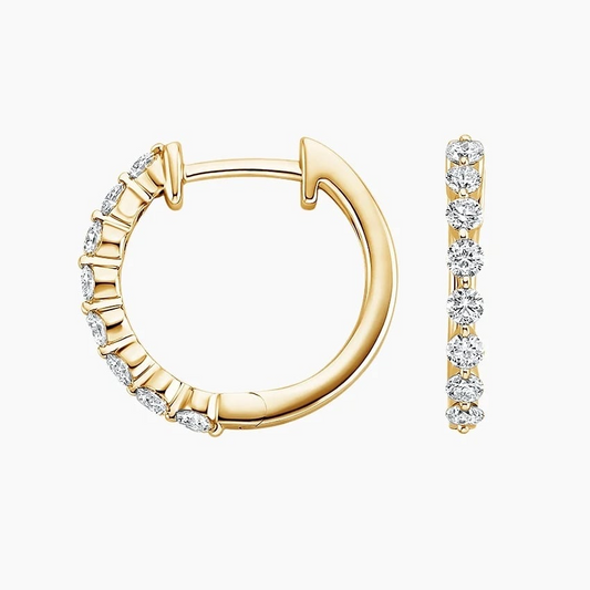 Round 1/2 CTW Lab Grown Diamond Hoop Earrings in 18K Yellow Gold