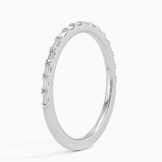 0.16CTW Baguette Cut Lab Grown Diamond Wedding Band For Women