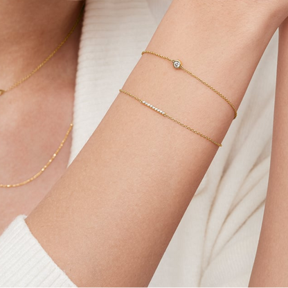 7 inch Lab Grown Diamond Bezel Bracelet in Gold