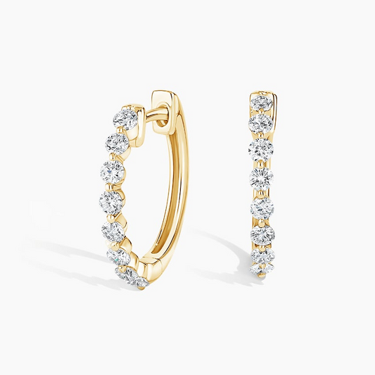 Round 1/2 CTW Lab Grown Diamond Hoop Earrings in 18K Yellow Gold