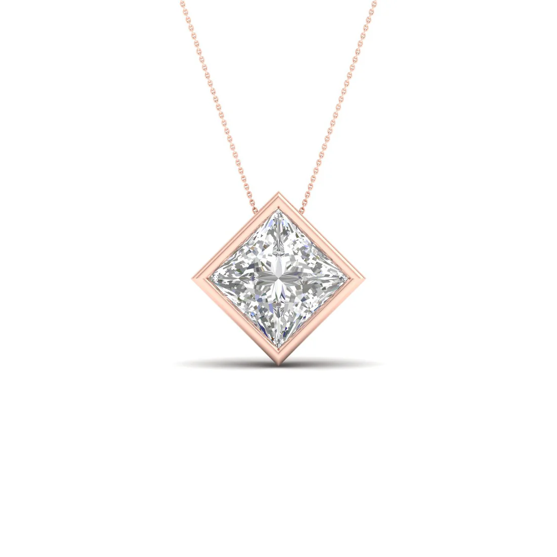 2 CTW Lab Grown Diamond Princess Cut Pendant