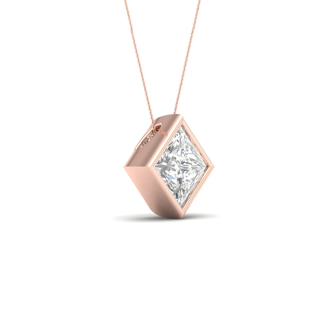 2 CTW Lab Grown Diamond Princess Cut Pendant