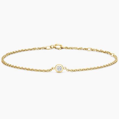 7 inch Lab Grown Diamond Bezel Bracelet in Gold