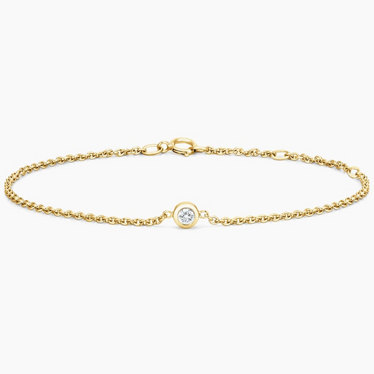 7 inch Lab Grown Diamond Bezel Bracelet in Gold