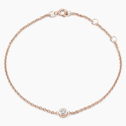 7 inch Lab Grown Diamond Bezel Bracelet in Gold