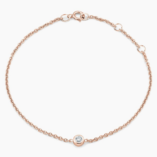 7 inch Lab Grown Diamond Bezel Bracelet in Gold