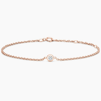 7 inch Lab Grown Diamond Bezel Bracelet in Gold
