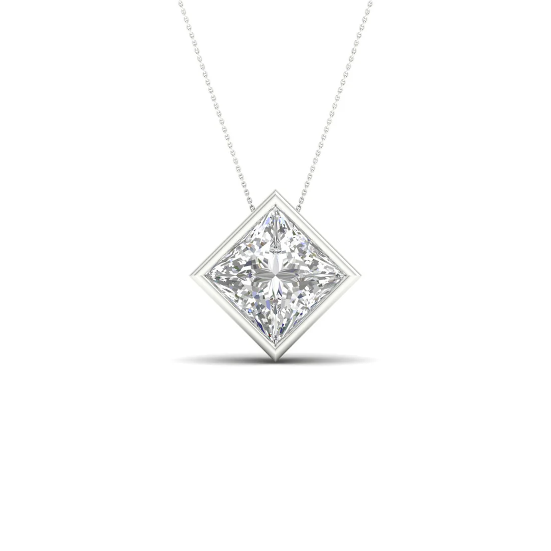 2 CTW Lab Grown Diamond Princess Cut Pendant