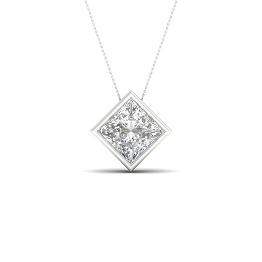 2 CTW Lab Grown Diamond Princess Cut Pendant
