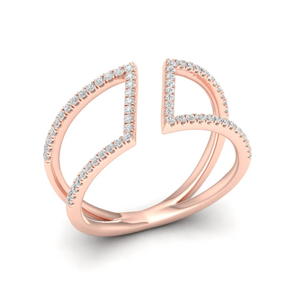 0.23Ctw Lab Grown Diamond Fishtail Setting Band