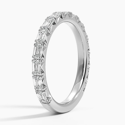 0.83 CTW Emerald Cut Lab Grown Diamond 3/4 Eternity Wedding Band
