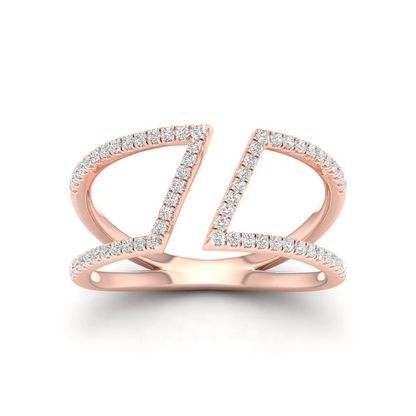0.23Ctw Lab Grown Diamond Fishtail Setting Band