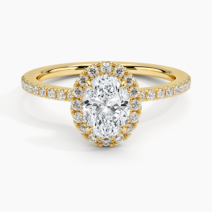 3/4Ct Oval Lab Grown Diamond Halo Engagement Ring