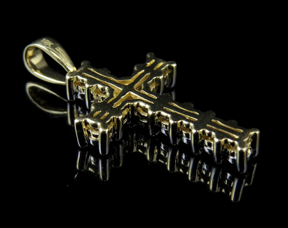 10K 1.2 Inch Lab Grown Diamond Prong Cross Pendant