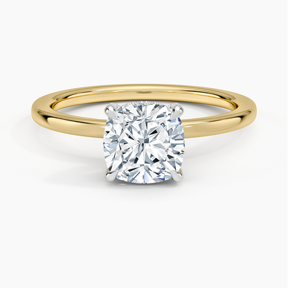 11/2Ct Cushion Lab Grown Diamond Two Tone Solitaire Ring