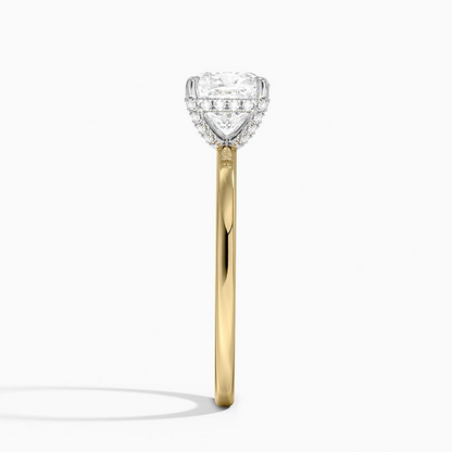 11/2Ct Cushion Lab Grown Diamond Two Tone Solitaire Ring