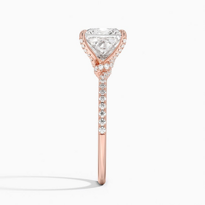 2Ct Princess Lab Grown Diamond Hidden Halo Engagement Ring