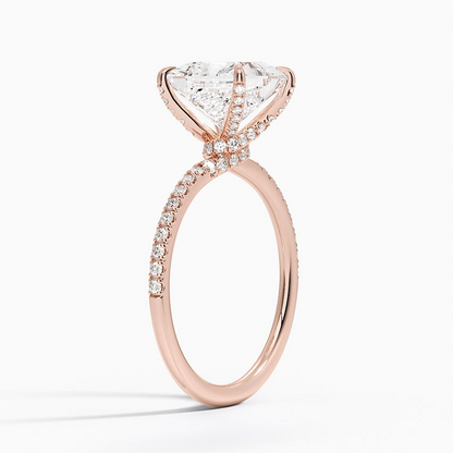 2Ct Princess Lab Grown Diamond Hidden Halo Engagement Ring