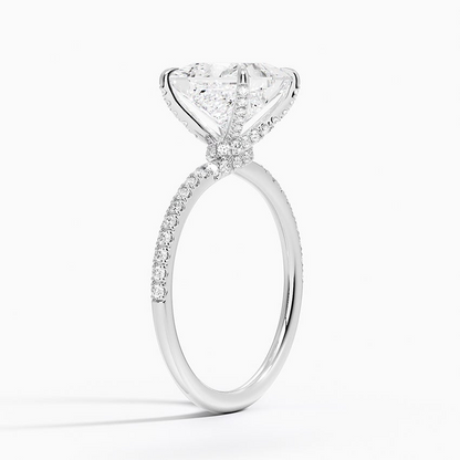 2Ct Princess Lab Grown Diamond Hidden Halo Engagement Ring
