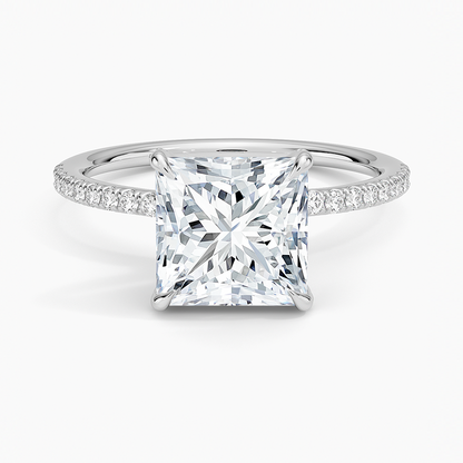 2Ct Princess Lab Grown Diamond Hidden Halo Engagement Ring