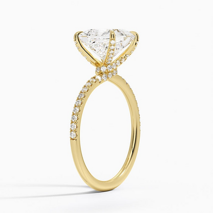 2Ct Princess Lab Grown Diamond Hidden Halo Engagement Ring