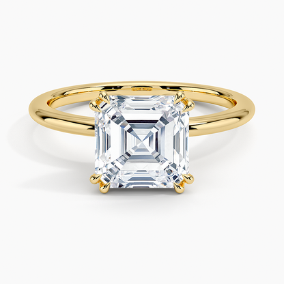 2Ct Asscher Lab Grown Diamond Double Prong Solitaire Ring