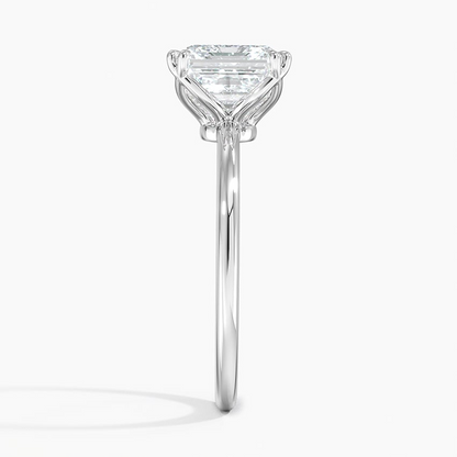 2Ct Asscher Lab Grown Diamond Double Prong Solitaire Ring