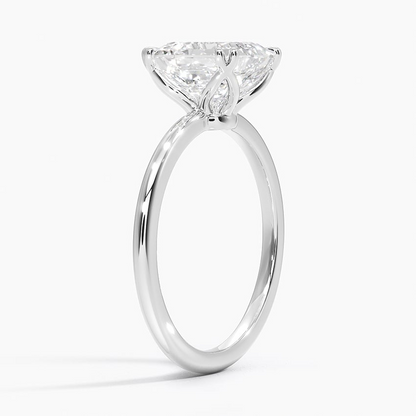 2Ct Asscher Lab Grown Diamond Double Prong Solitaire Ring
