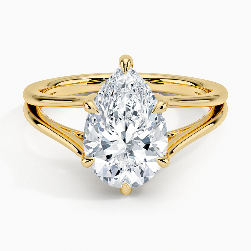 21/2Ct Pear Lab Grown Diamond Split Shank Solitaire Ring