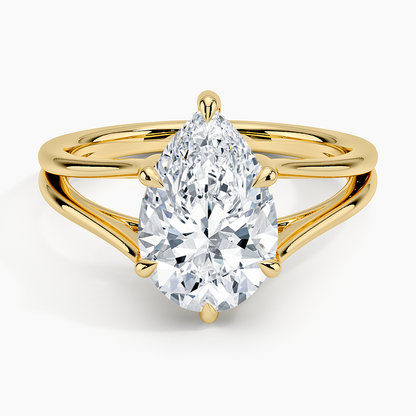 21/2Ct Pear Lab Grown Diamond Split Shank Solitaire Ring
