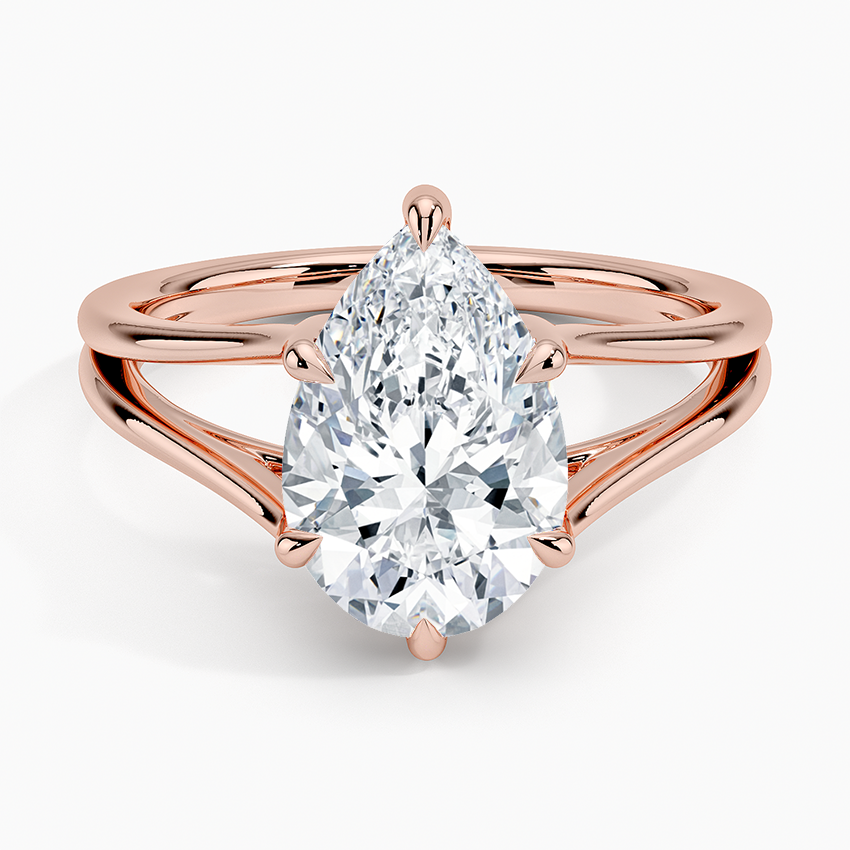 21/2Ct Pear Lab Grown Diamond Split Shank Solitaire Ring