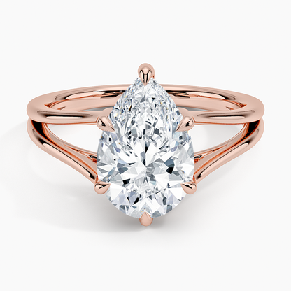 21/2Ct Pear Lab Grown Diamond Split Shank Solitaire Ring