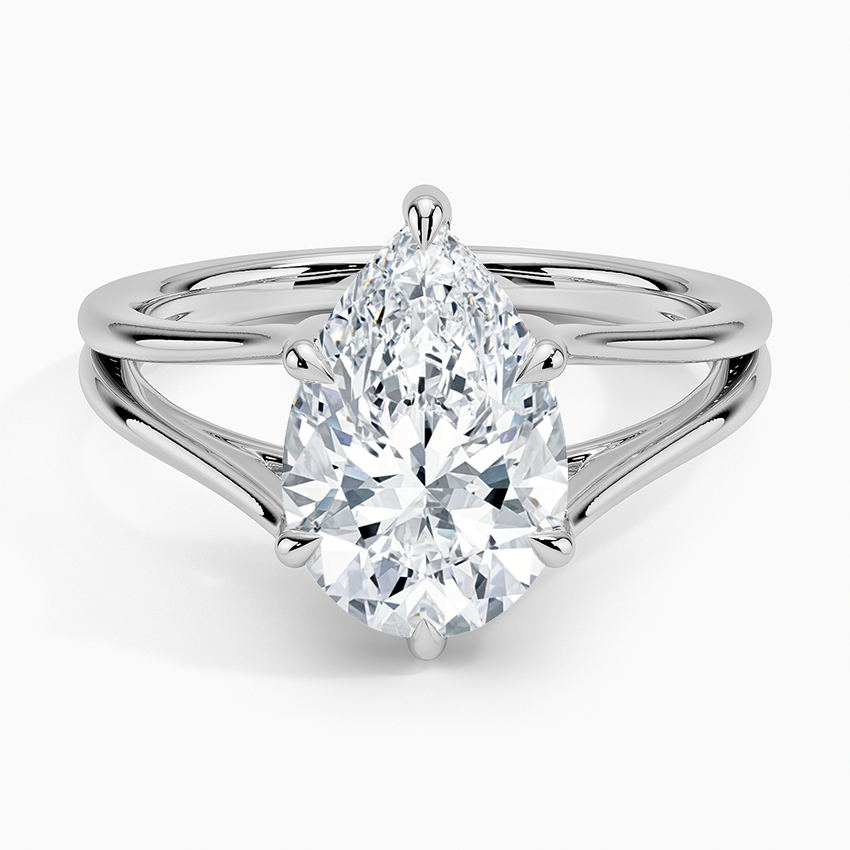 21/2Ct Pear Lab Grown Diamond Split Shank Solitaire Ring