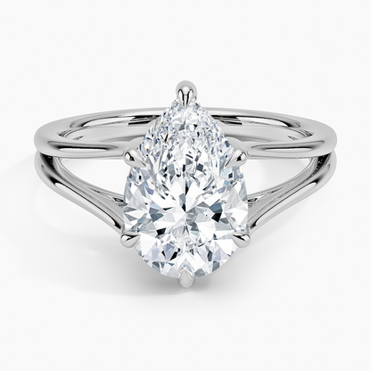 21/2Ct Pear Lab Grown Diamond Split Shank Solitaire Ring
