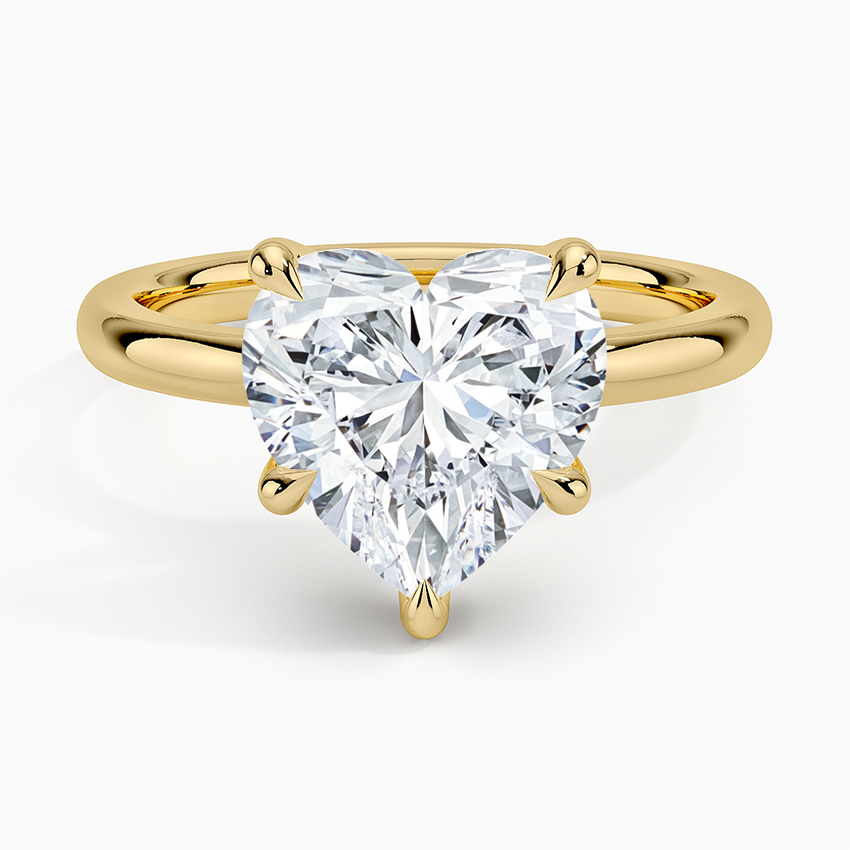 3Ct Heart Lab Grown Diamond Gold 2mm Six-Prong Solitaire Ring