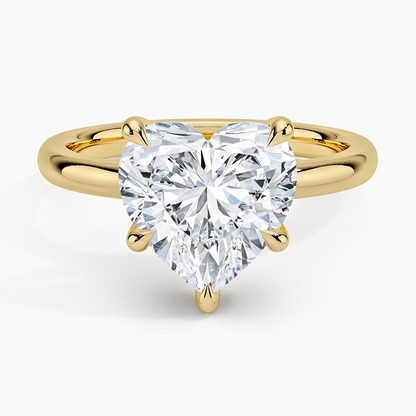 3Ct Heart Lab Grown Diamond Gold 2mm Six-Prong Solitaire Ring