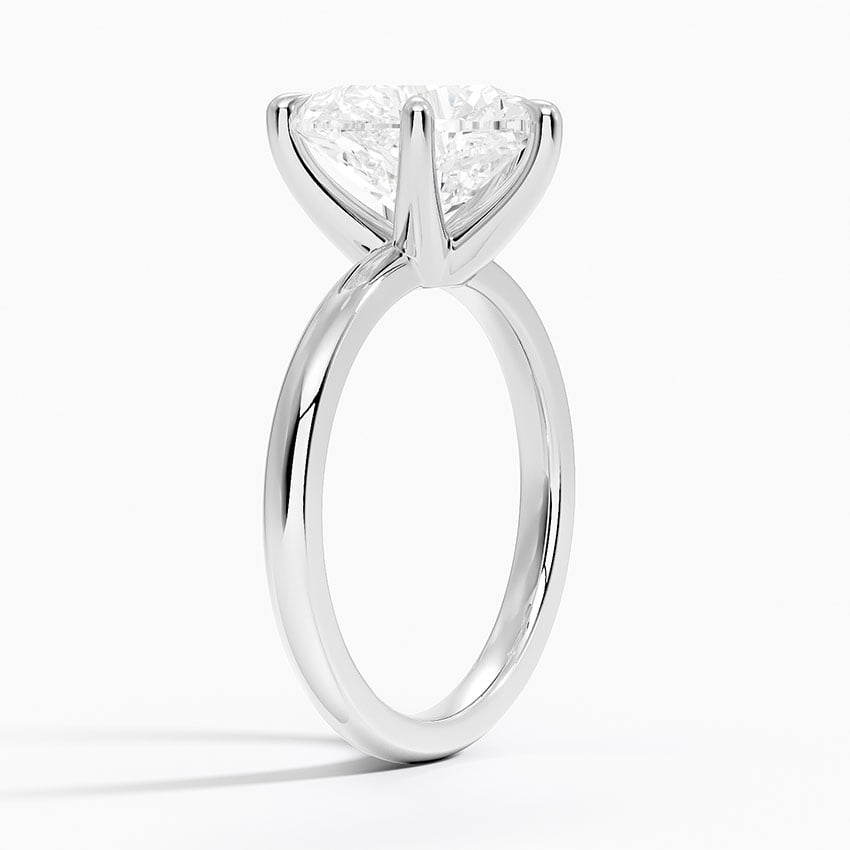 3Ct Heart Lab Grown Diamond Gold 2mm Six-Prong Solitaire Ring