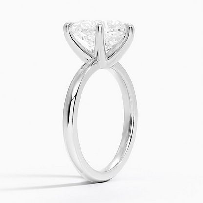 3Ct Heart Lab Grown Diamond Gold 2mm Six-Prong Solitaire Ring
