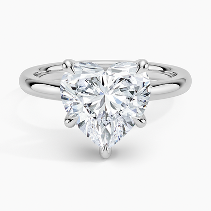 3Ct Heart Lab Grown Diamond Gold 2mm Six-Prong Solitaire Ring