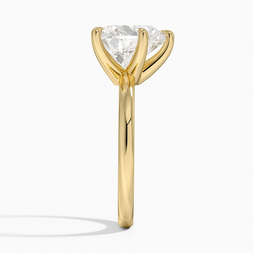 3Ct Heart Lab Grown Diamond Gold 2mm Six-Prong Solitaire Ring